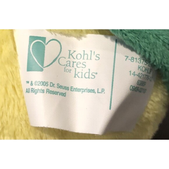 Kohls Cares Oh The Thinks You Can Think Sneetch Stuffed Plush Dr. Seuss 17" Toy - Picture 9 of 9